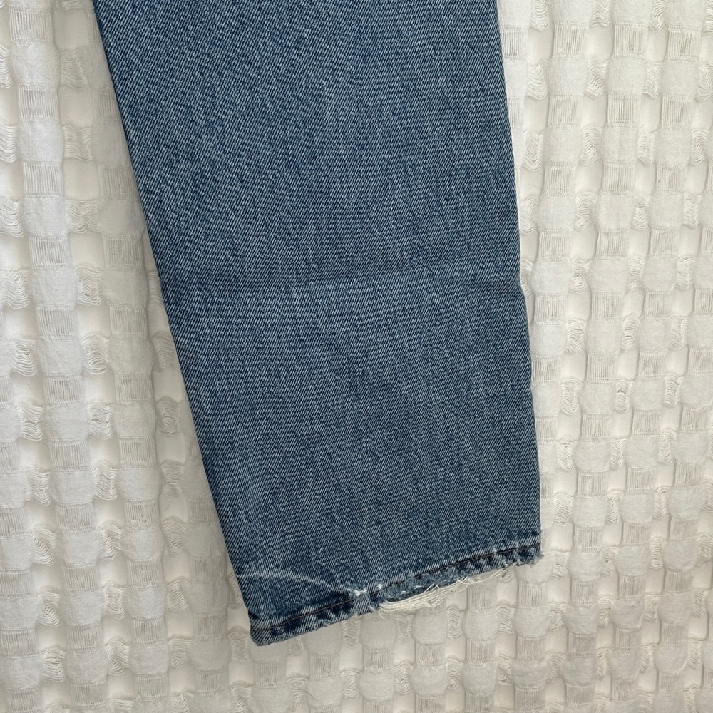 Agolde Denim Straight Leg High Waisted Distressed Jeans 25 Organic Cotton - Picture 13 of 17